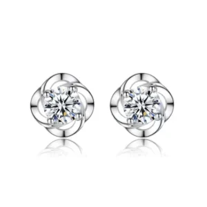 RSE-401 1.0 Carat Elegant Moissanite Swirl Stud Earrings